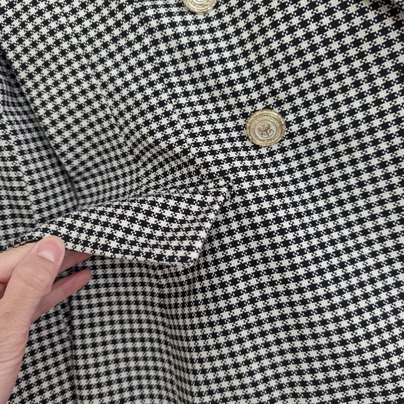 COPY - ZARA NWT CHECKERED HOUNDSTOOTH BLAZER GOLD BUTTONS BLACK WHITE - Picture 14 of 16